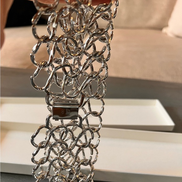 Silver chain link choker Necklace - Picture 3 of 10